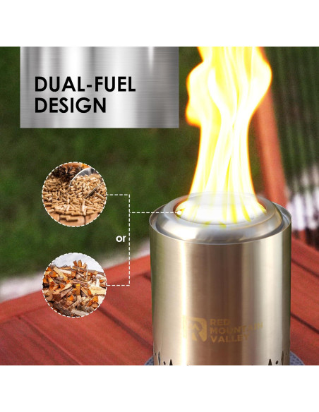 Hoguera de Mesa Red Mountain Valley Portátil Acero Inoxidable