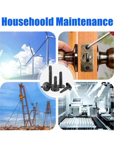 450 Tornillos Autoperforantes Acero Inoxidable 410 Negro 1.27 a 3.18 cm