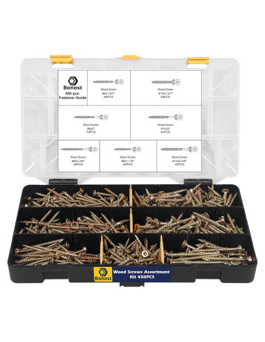 Kit de Tornillos de Madera Bonost 450 Piezas Variados