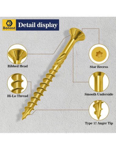 Kit de Tornillos de Madera Bonost 450 Piezas Variados