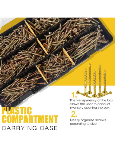 Kit de Tornillos de Madera Bonost 450 Piezas Variados