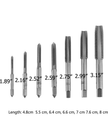 Juego de Machos de Rosca Métrica QISF M3-M12 14 Piezas
