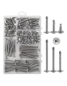 Kit de Tornillos Autoperforantes JEGONFRI 145 pcs Acero Inoxidable
