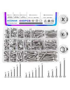 Tornillos Autoperforantes de Acero Inoxidable mxuteuk 440PCS