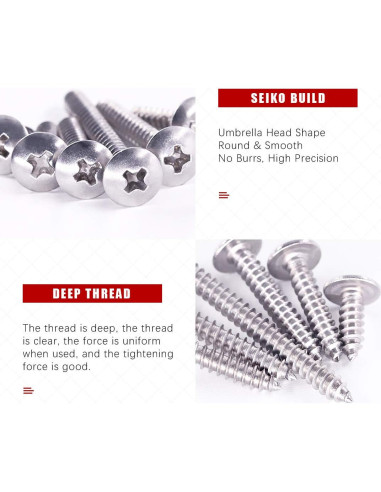 Kit de Tornillos Autoperforantes Hilitchi 240 Pcs Acero Inoxidable