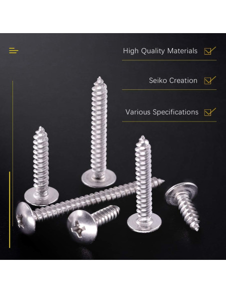 Kit de Tornillos Autoperforantes Hilitchi 240 Pcs Acero Inoxidable