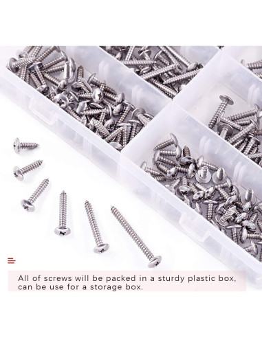 Kit de Tornillos Autoperforantes Hilitchi 240 Pcs Acero Inoxidable