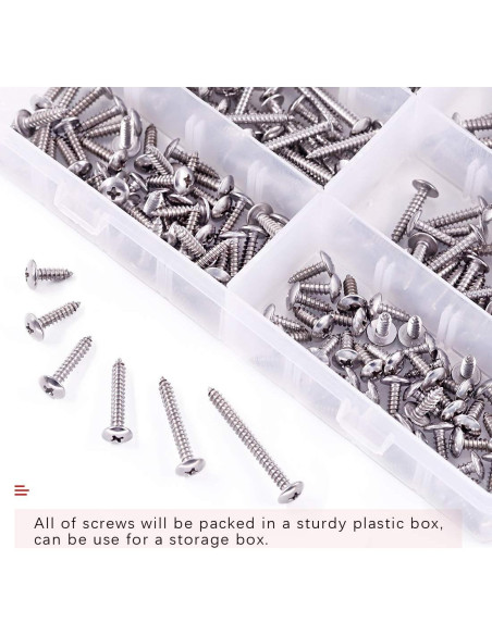 Kit de Tornillos Autoperforantes Hilitchi 240 Pcs Acero Inoxidable