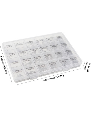 Kit de Surtido de Tornillos Autoperforantes HVAZI 1200PCS