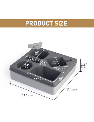 Bandeja Soporte de Tazas Linego XY48 Gris Silicona