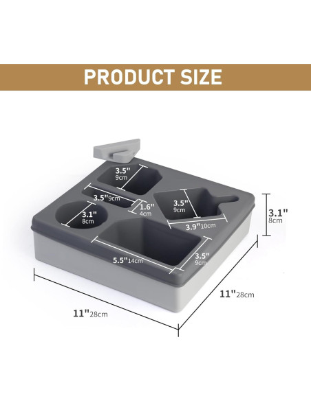 Bandeja Soporte de Tazas Linego XY48 Gris Silicona