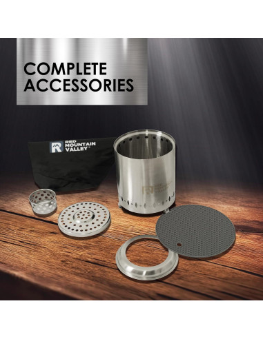 Hoguera de Mesa Red Mountain Valley Portátil Acero Inoxidable