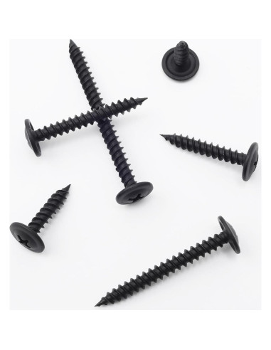 Kit de Tornillos de Madera JEGONFRI 132 pcs Negro 6 Tamaños