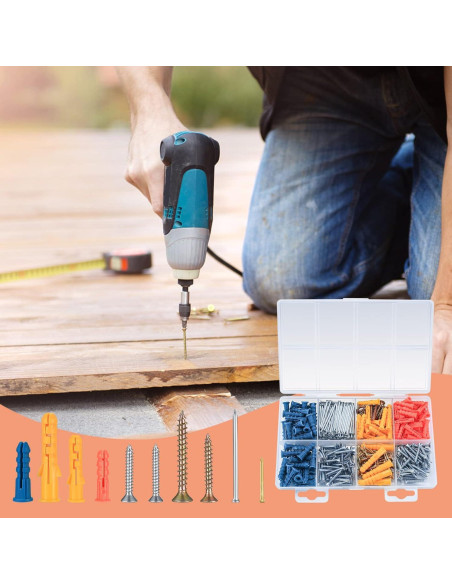Kit de 360 Piezas de Tornillos y Anclajes PIANKEKE