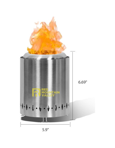 Hoguera de Mesa Red Mountain Valley Portátil Acero Inoxidable