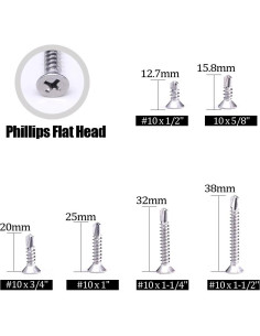 Tornillos Autoperforantes Hilitchi Acero Inoxidable 410 200 Pcs 2