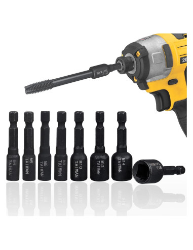 Juego de Adaptadores de Rosca Yakamoz 8Pcs M4-M16 1/4" Hexagonal