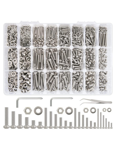 Kit de Tornillos y Tuercas K Kwokker 1315Pcs M2 M3 M4 M5