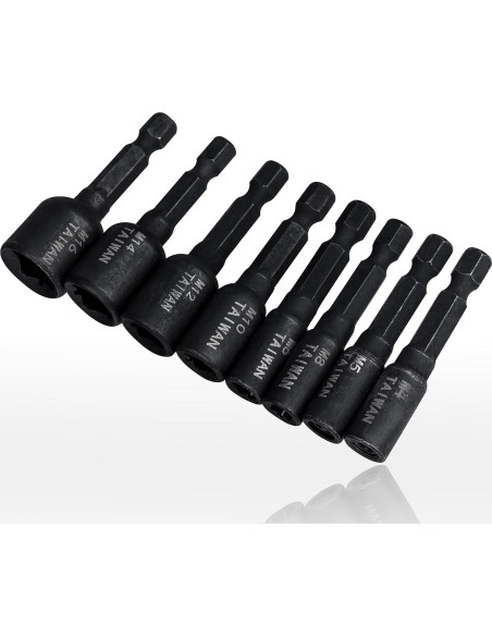Juego de Adaptadores de Rosca Yakamoz 8Pcs M4-M16 1/4" Hexagonal