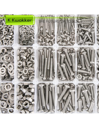Kit de Tornillos y Tuercas K Kwokker 1315Pcs M2 M3 M4 M5