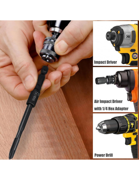 Juego de Adaptadores de Rosca Yakamoz 8Pcs M4-M16 1/4" Hexagonal