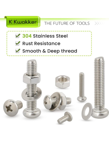 Kit de Tornillos y Tuercas K Kwokker 1315Pcs M2 M3 M4 M5