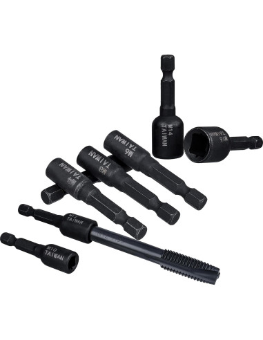 Juego de Adaptadores de Rosca Yakamoz 8Pcs M4-M16 1/4" Hexagonal