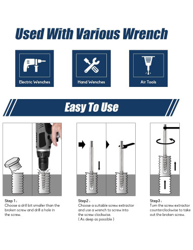 Juego de 49 Extractores de Tornillos y Brocas PTSTEL