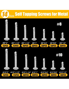 Kit 510 Tornillos Autoperforantes TEK Acero Inoxidable 410 2