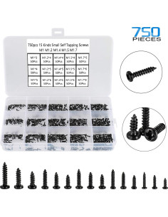 Kit de 750 Tornillos Pequeños M1-M1.7 HanTof - Acero al Carbono 2