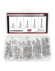 Kit de Tornillos Autoperforantes DYWISHKEY 246 Piezas Acero Inoxidable
