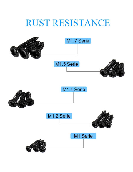 Kit de 750 Tornillos Pequeños M1-M1.7 HanTof - Acero al Carbono