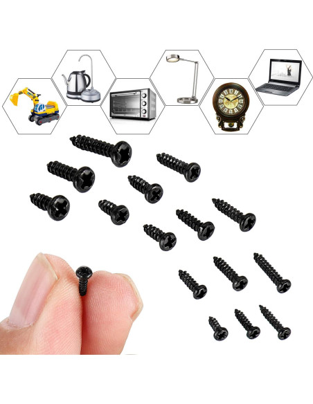 Kit de 750 Tornillos Pequeños M1-M1.7 HanTof - Acero al Carbono