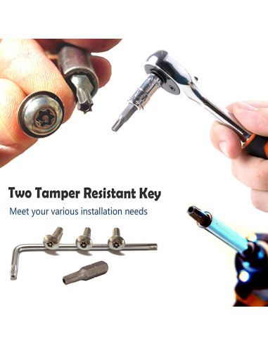 Tornillos Antirrobo Aootf para Placas de Matrícula - Acero Inoxidable, 8 Piezas