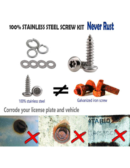 Tornillos Antirrobo Aootf para Placas de Matrícula - Acero Inoxidable, 8 Piezas