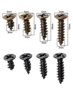 Kit de Tornillos de Madera Mini Skater 200 Pcs Negro y Bronce 2