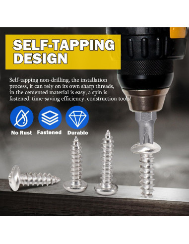 Kit de Tornillos de Madera Zhenglilos 205 Piezas Acero Inoxidable