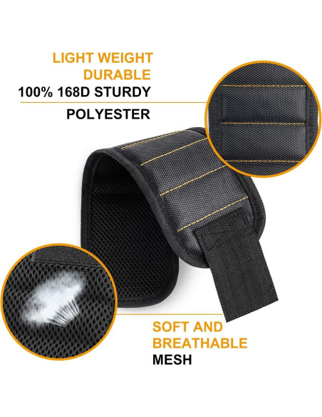 Pulsera Magnética GOOACC con 15 Imanes Fuertes - Ajustable