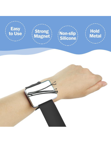Muñequera Magnética para Alfileres Dolstar con 3 Peines Inox