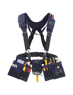Cinturón de herramientas UMYLOV con tirantes y 24 bolsillos