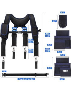 Cinturón de herramientas UMYLOV con tirantes y 24 bolsillos 2