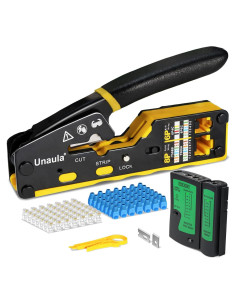 Kit de Crimpado RJ45 Unaula - Crimpadora Ethernet Profesional