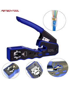 Kit de Crimpado RJ45 PETECHTOOL con 20 Conectores Cat6 2