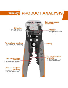Desforradora de Cables YUMKIYI 3 en 1 Automática AWG 24-10 2