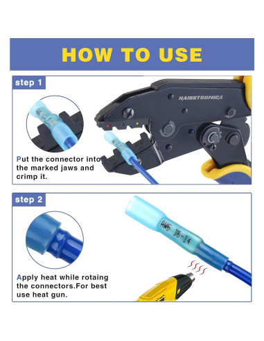 Herramienta de Crimpado Haisstronica HS-8327 + 200 Conectores