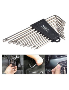 Juego de 9 Llaves Allen Torx HOHXEN 7.1x5.1cm Acero Inoxidable