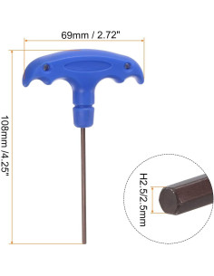 Llave Hexagonal T-Handle HARFINGTON H2.5 5 Piezas Acero S2 2