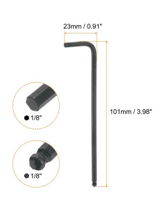Juego de Llaves Allen 1/8" HARFINGTON 4 Piezas Punta Esférica 2
