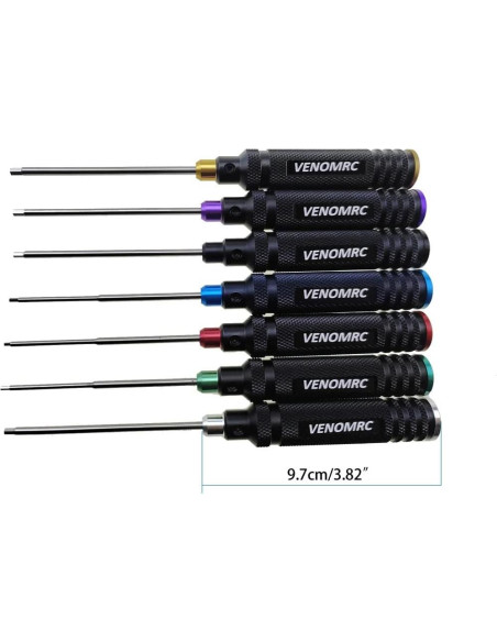 Destornillador Hexagonal VENOMRC 7 Colores HSS 0.05-3.0mm Destornillador Hexagonal VENOMRC 7 Colores HSS 0.05-3.0mm
