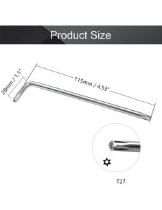 Llave de Bit Torx T27 Utoolmart en L Acabado Níquel 115mm 2